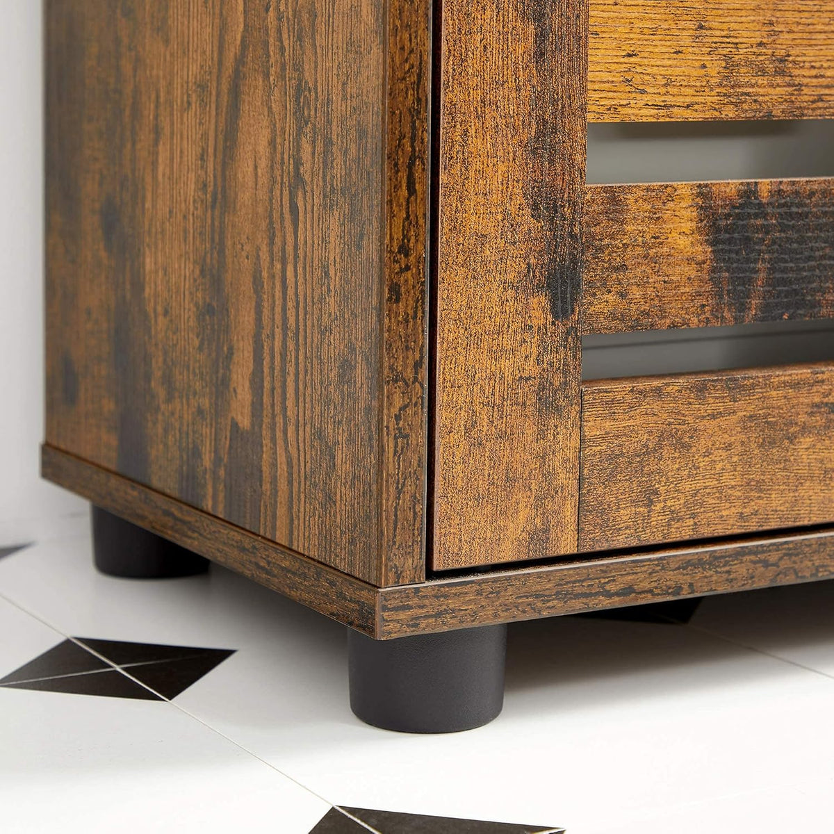 Bathroom Storage Floor Cabinet with 2 Louvered Doors Drawer D134735