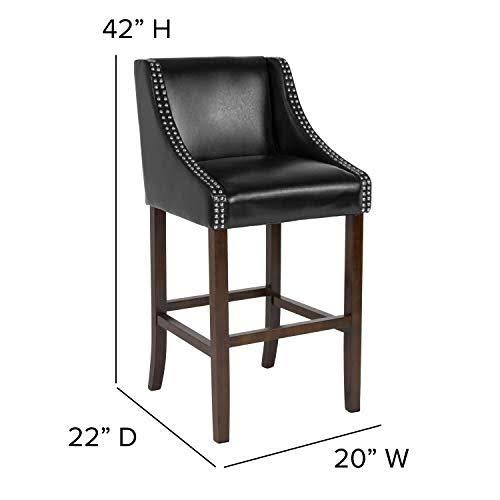 2 Pk. Walnut Barstool with Black Leather A625