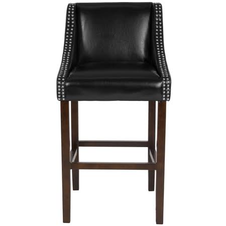 2 Pk. Walnut Barstool with Black Leather A625