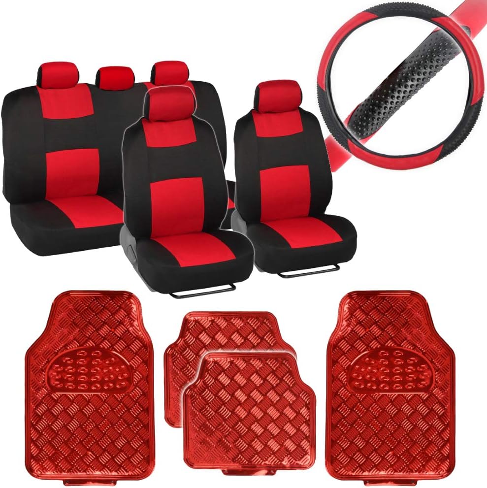 Car Seat Covers Full Set with Floor Mats and Steering Wheel Cover H179915
