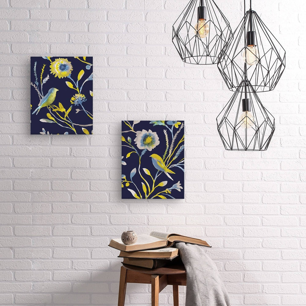 Birds and Feathers Canvas Art Set of II 16 inch x 20 inch H9692