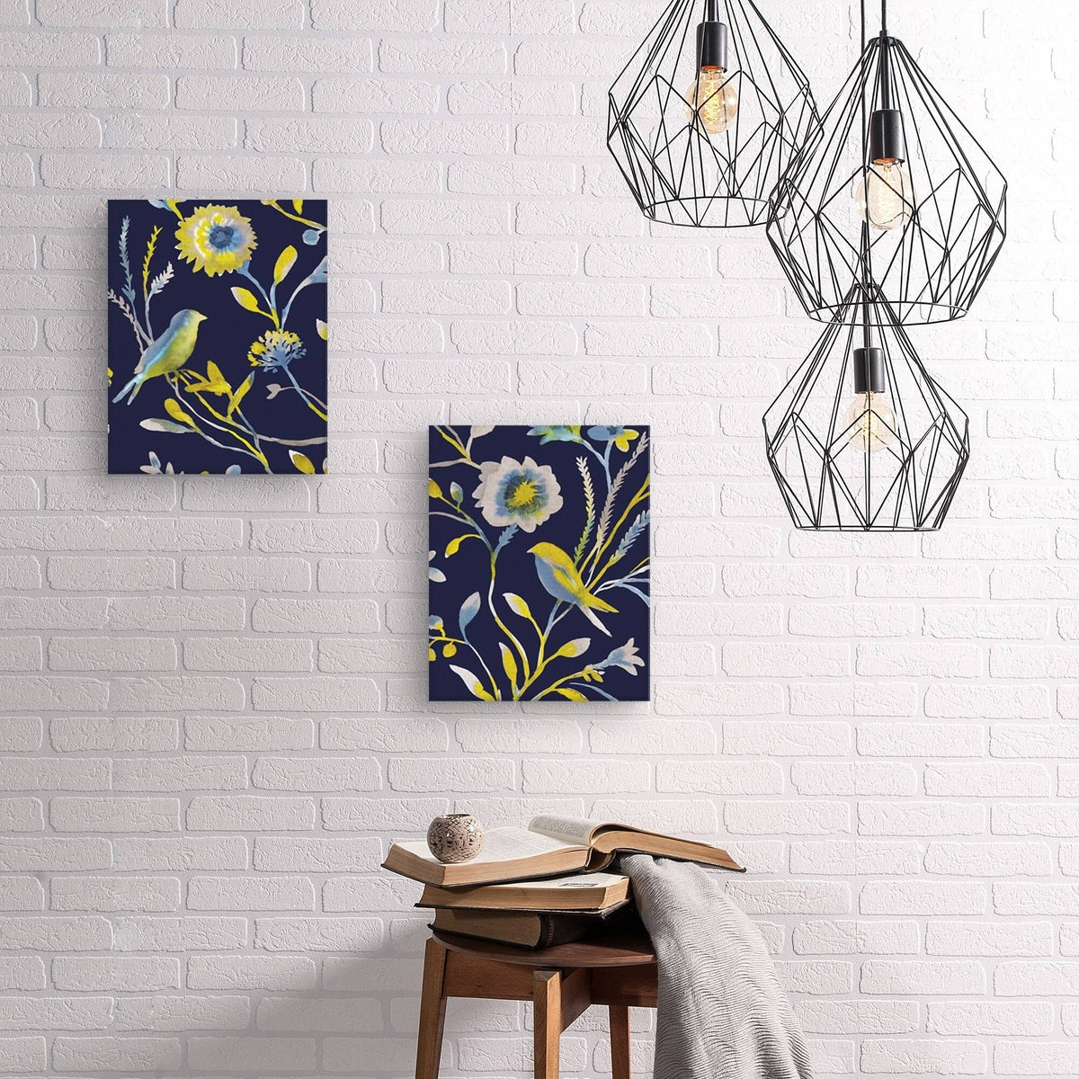 Birds and Feathers Canvas Art Set of II 16 inch x 20 inch H9692