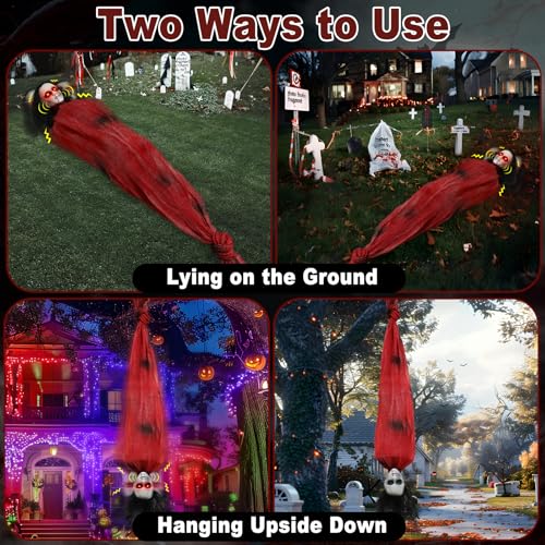 2.6 Ft Zombie Animatronics with Glowing Eye O342179