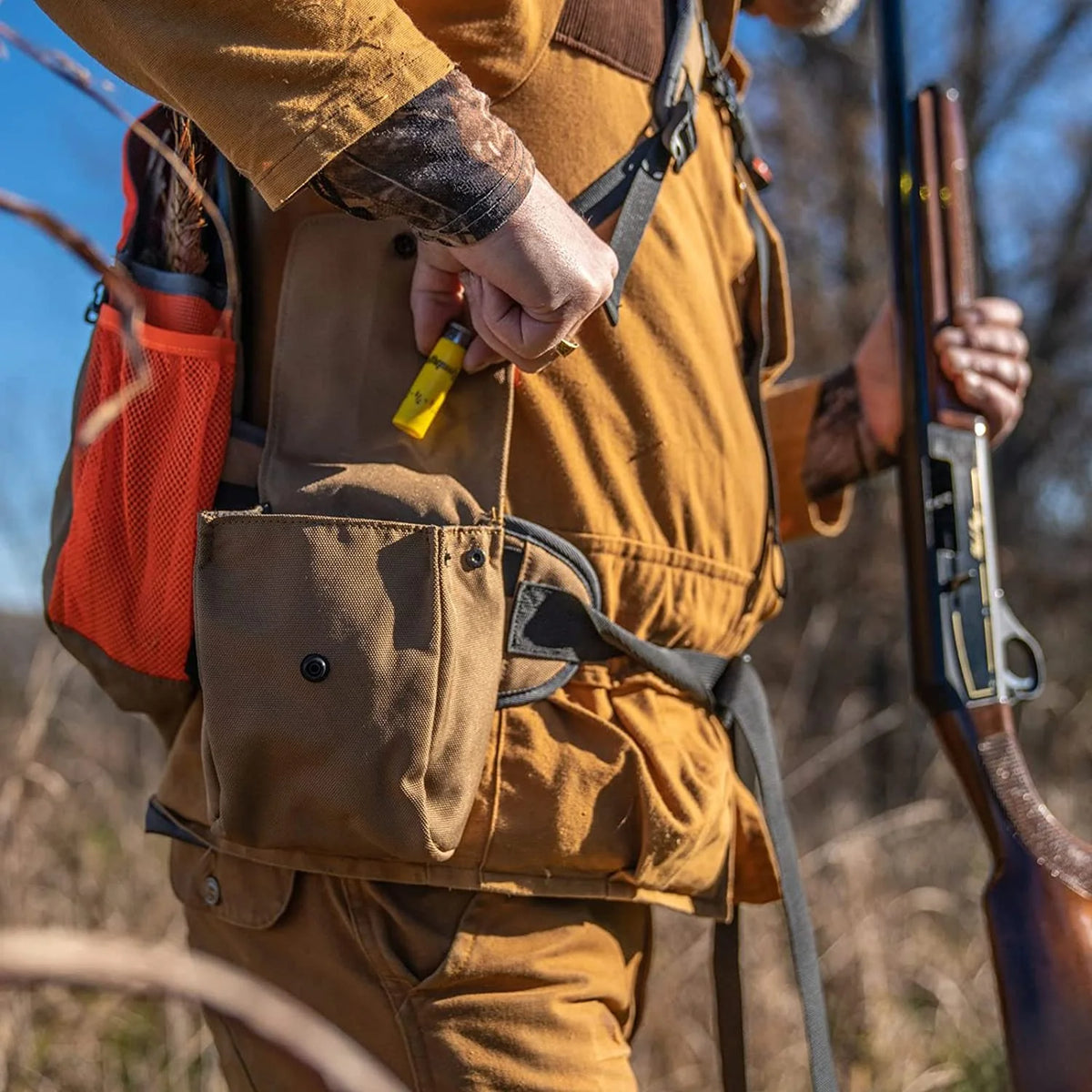 Orange Grey Upland Hunting Vest with Blood-Proof Lining X953