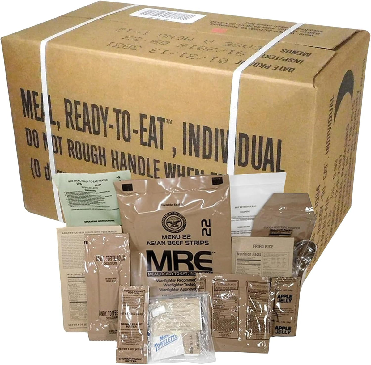 12 Pack MRE with Flameless Heaters and Freeze Dried Meals P6040