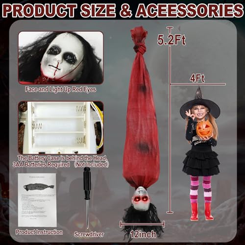 2.6 Ft Zombie Animatronics with Glowing Eye O342179