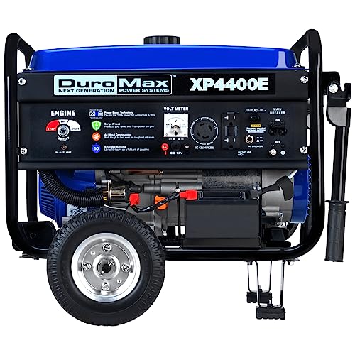 Blue Black Gas Powered Portable Generator 4400 Watt Electric Start S87023