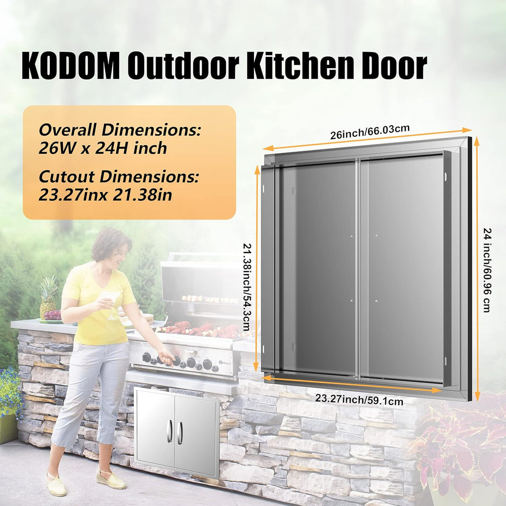 Double Stainless Steel BBQ Access Door Z36963