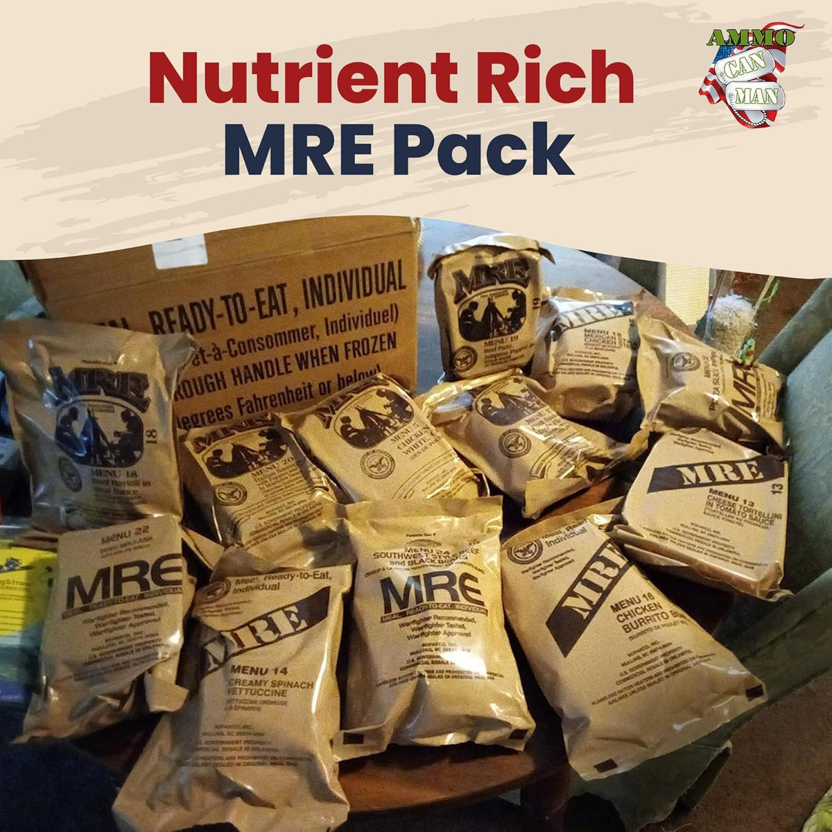 12 Pack MRE with Flameless Heaters and Freeze Dried Meals P6040