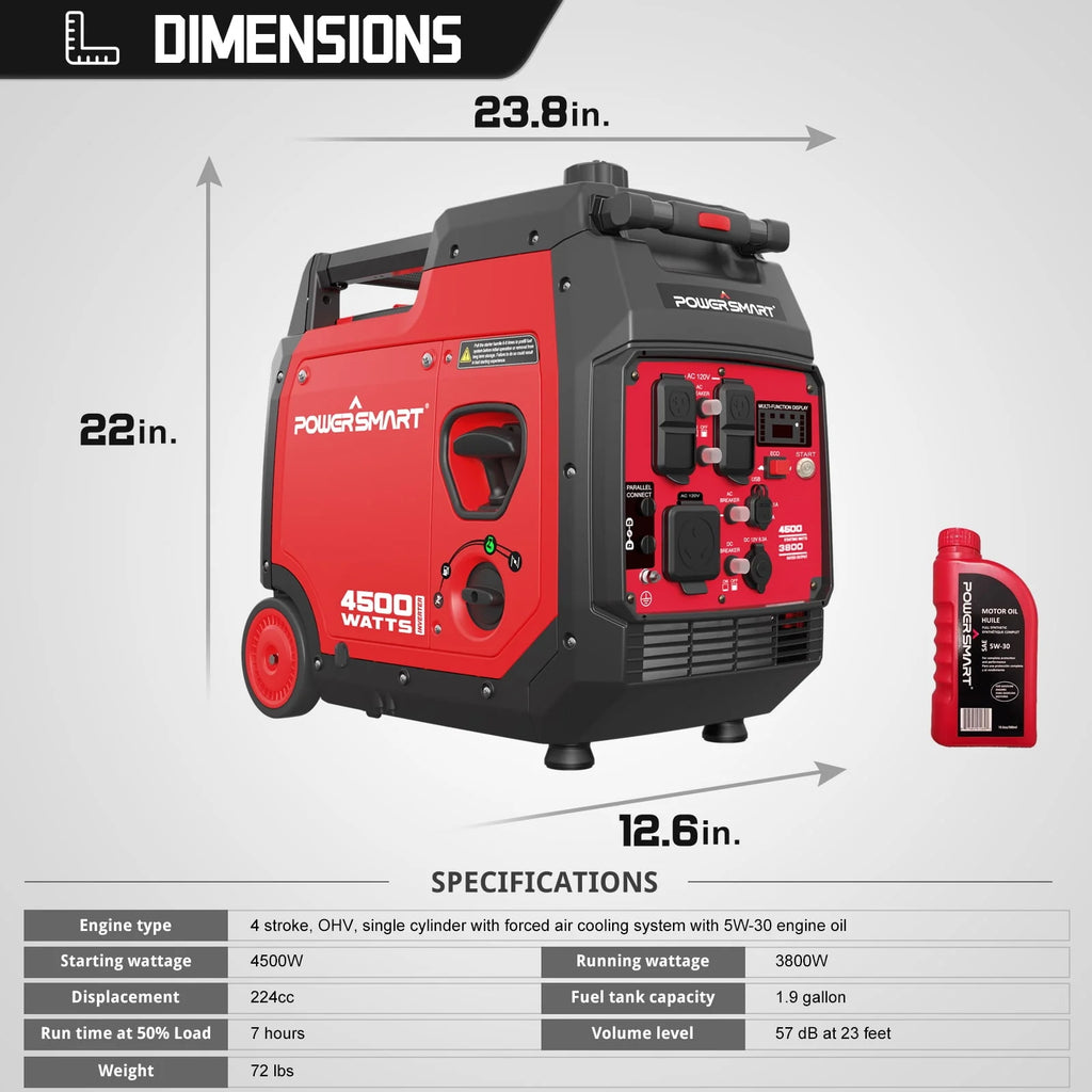 4500W Portable Inverter Gas Generator with Electric Start E358