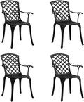 4X White Cast Aluminum Garden Chair L997527