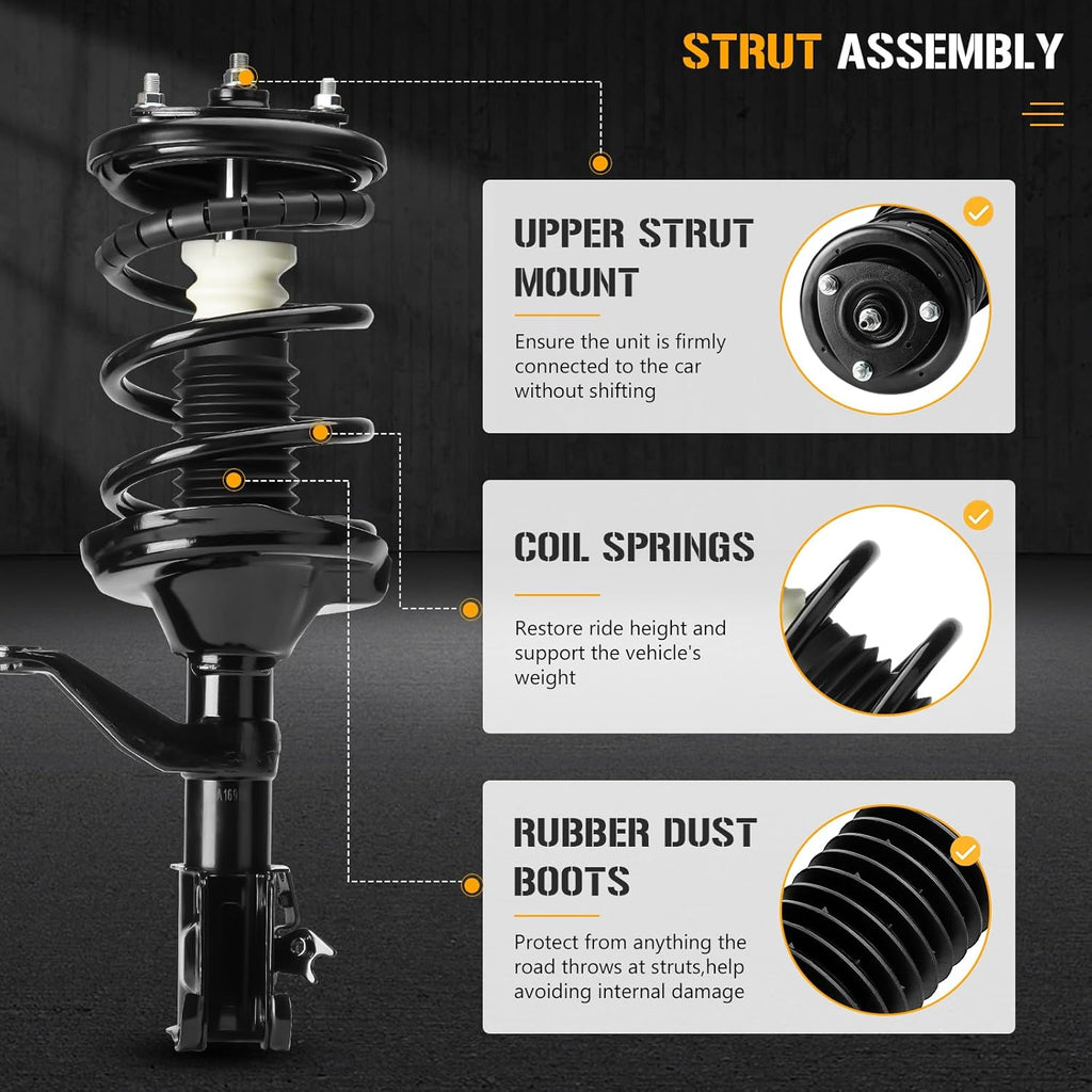 Complete Strut Spring Shock Absorber 4PCS for Honda Element 2.4L 2003-2011 I6708