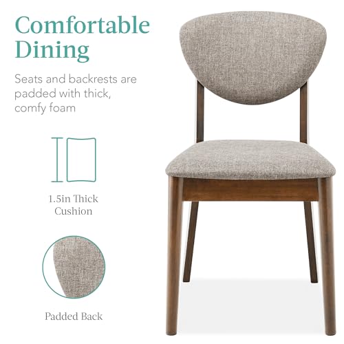 5-Piece Dining Set with 4 Chairs, Padded Seats & Backrests, Wooden Frame - Charcoal/Walnut P8100