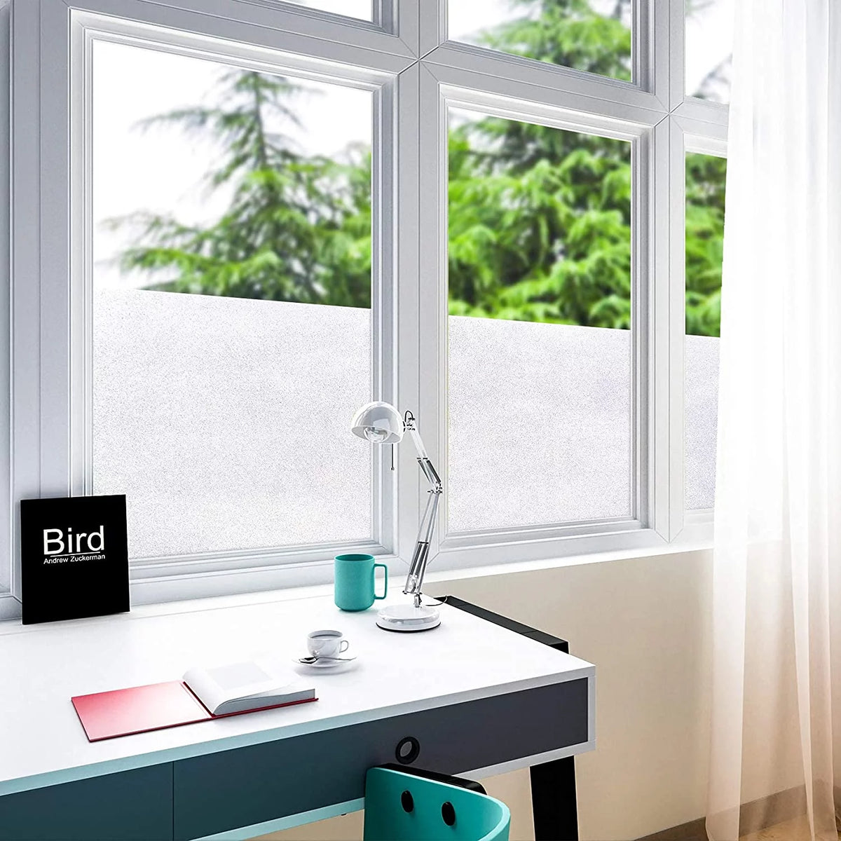 Matte White Frosted Window Privacy Film 15.7''x354'' F44936