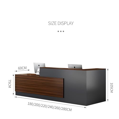 L-Shaped Reception Desk with Counter and Drawers D772