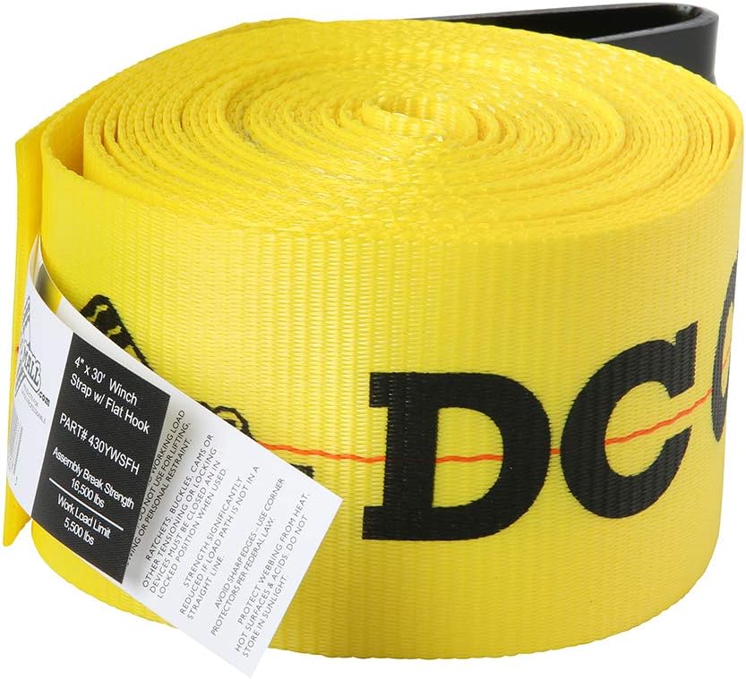 10 Winch Straps, 4 x30' Flatbed Trailer Tie Downs with Flat Hooks L6710