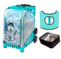 Husky with Turquoise Frame Seat Cover and Utility Pouch P3019