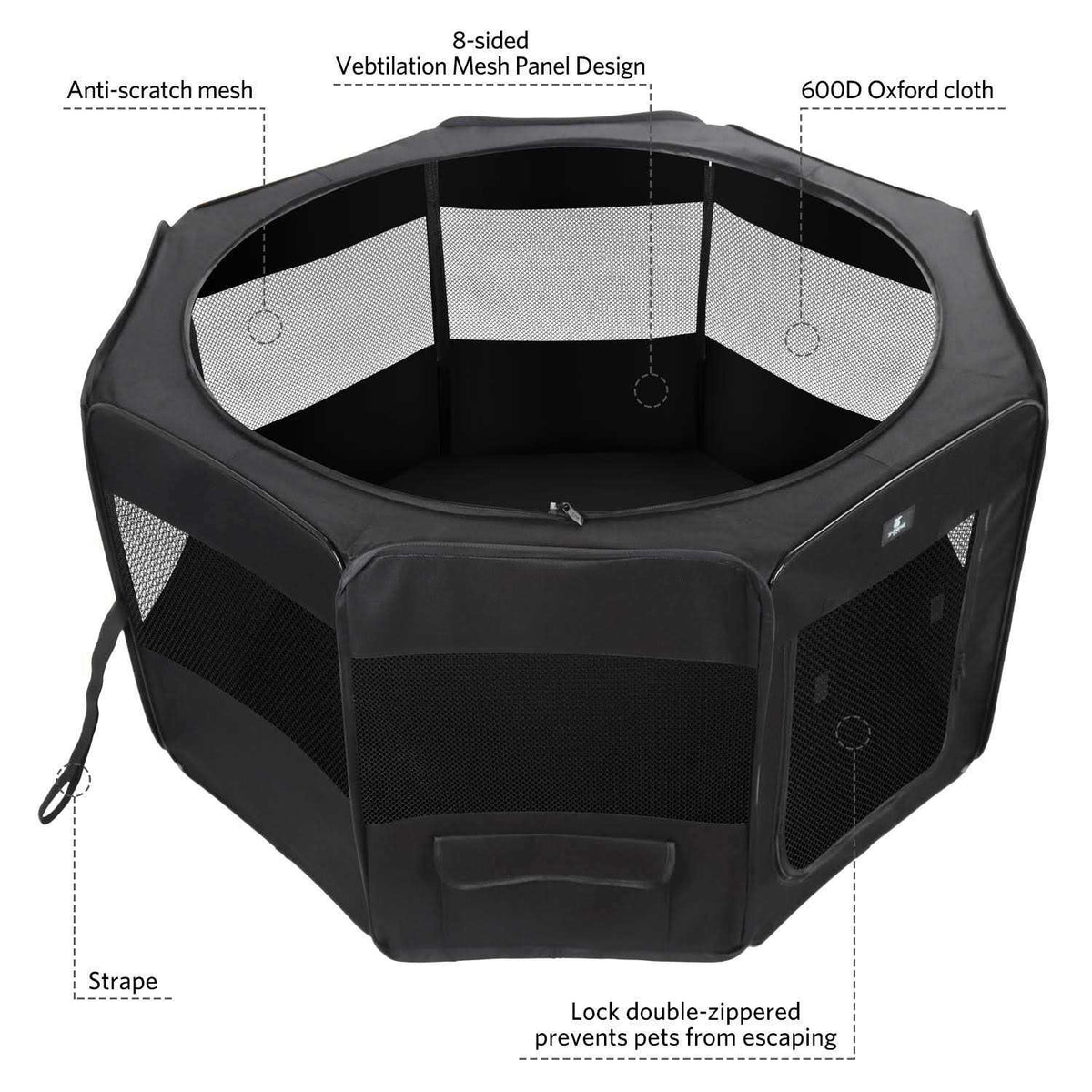 Portable Foldable Pet Playpen 600D Oxford Cloth H36377