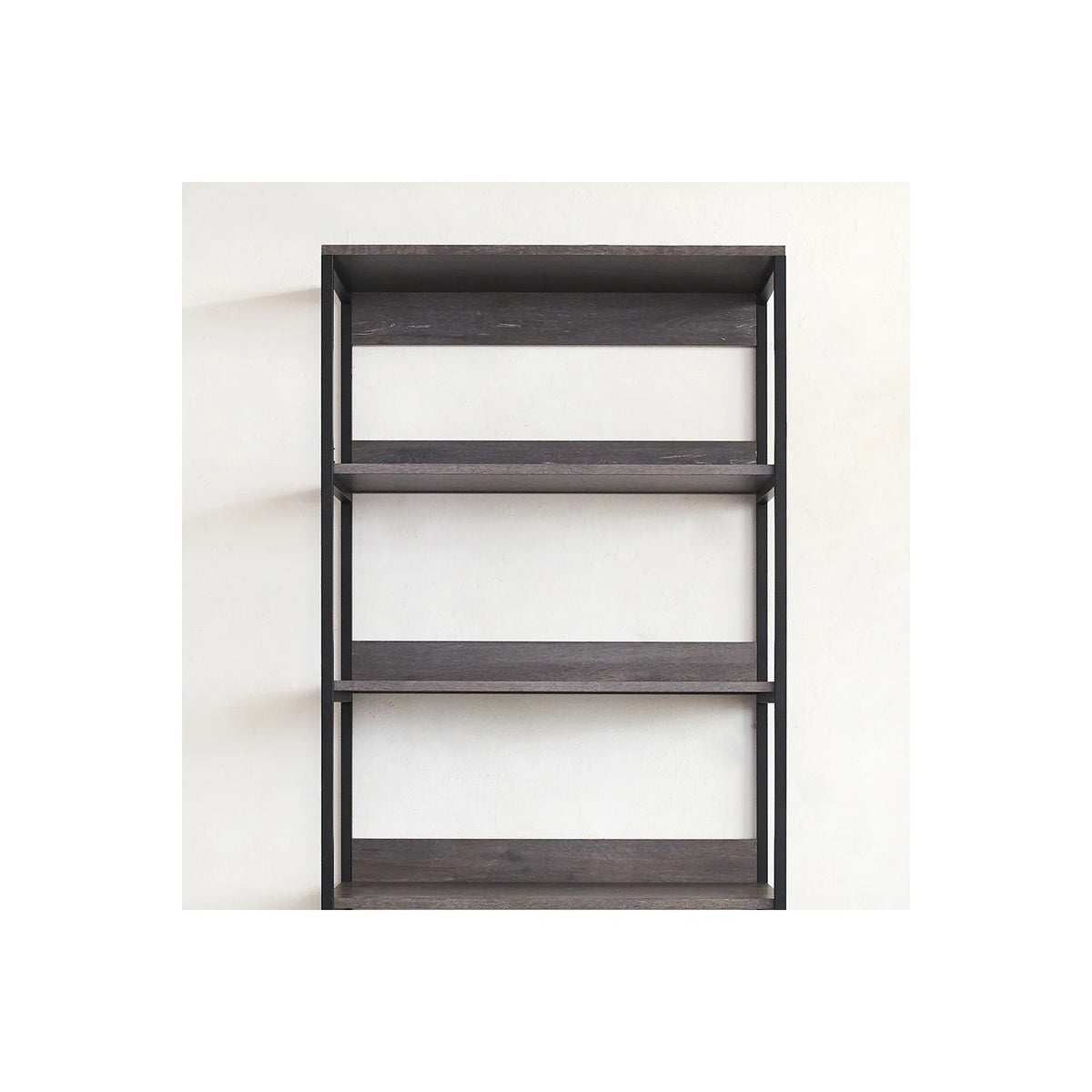 Rustic Gray Wood and Metal Walk-in Closet with 5 Shelves O983
