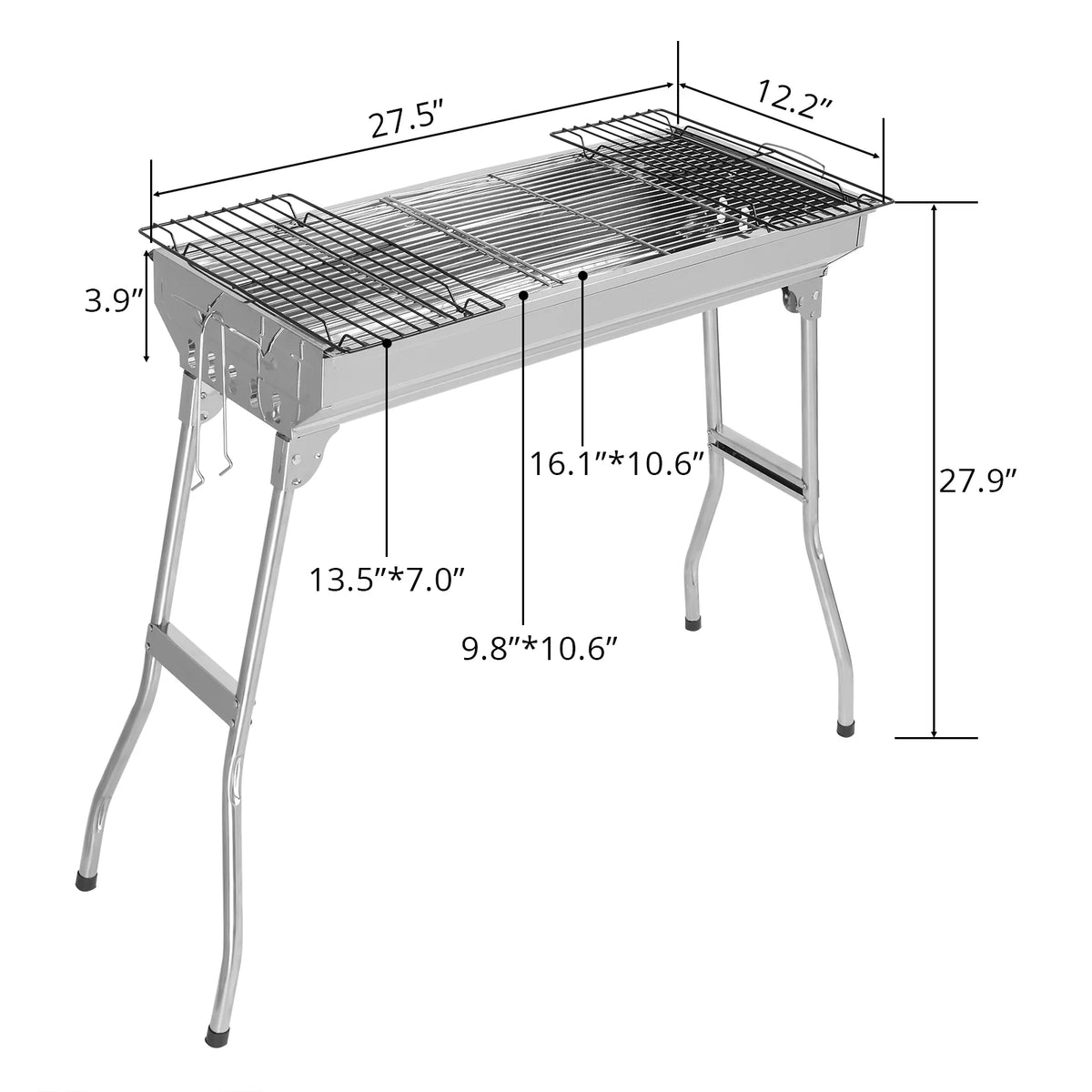 28'' Stainless Steel Charcoal BBQ Grill O48659