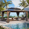 12'x 16' Hardtop Aluminum Gazebo with Double Polycarbonate Roof G884010