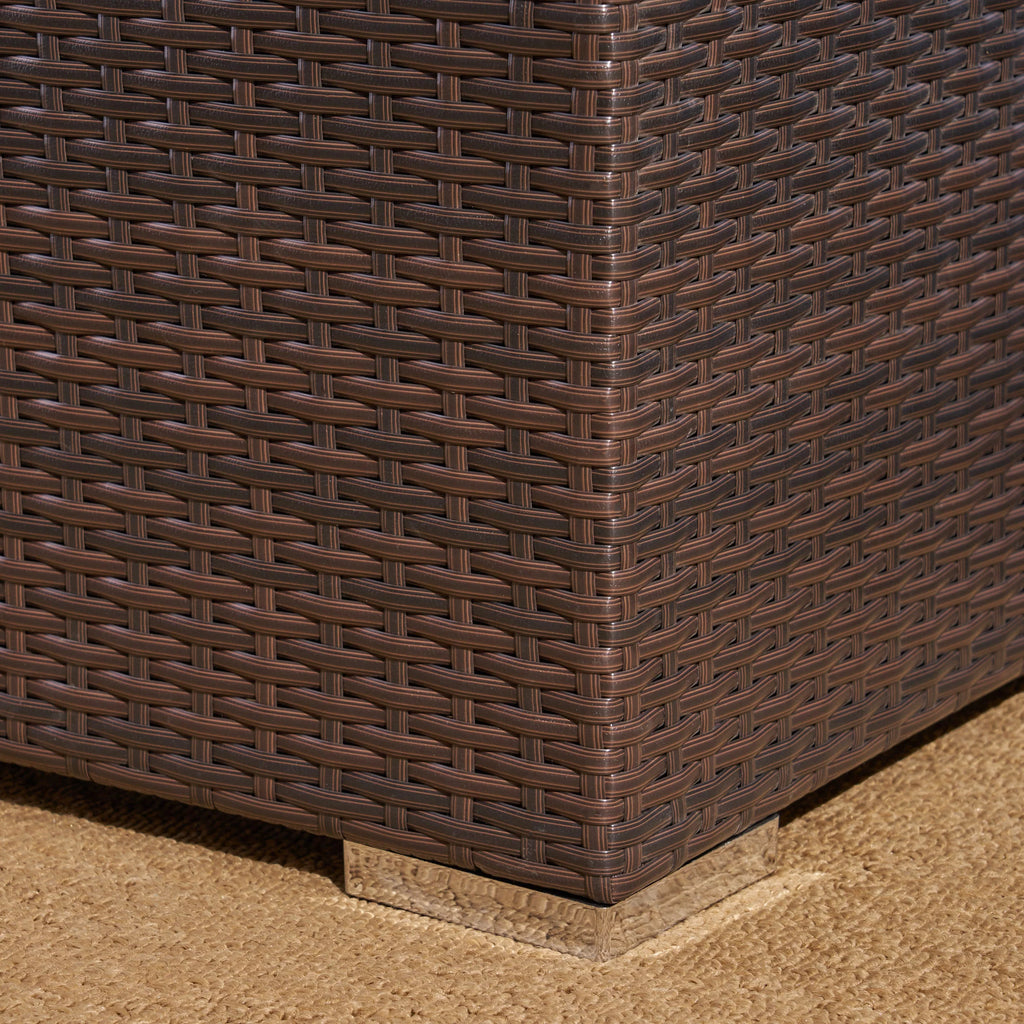 Multibrown Wicker Coffee Table with Storage D3104