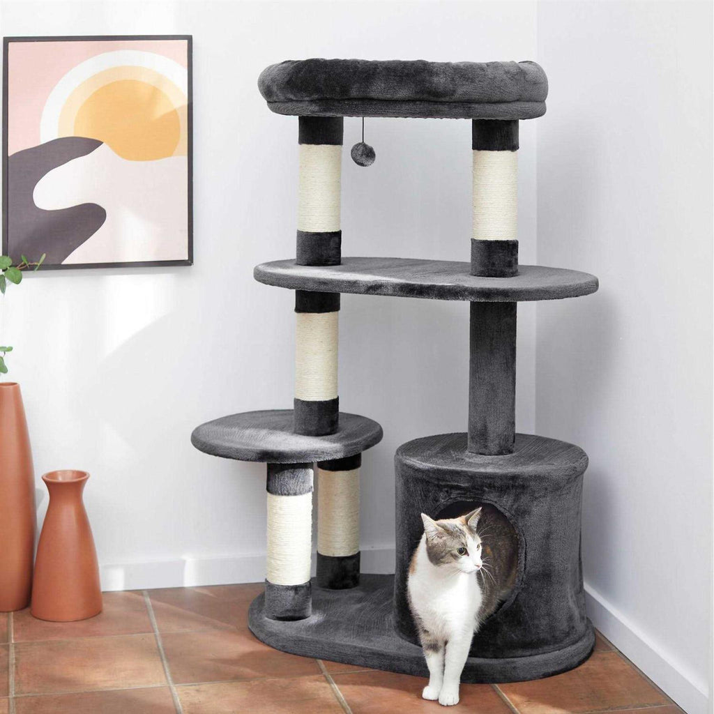 59.5-in Heavy Duty Faux Fur Cat Tree Condo L5295