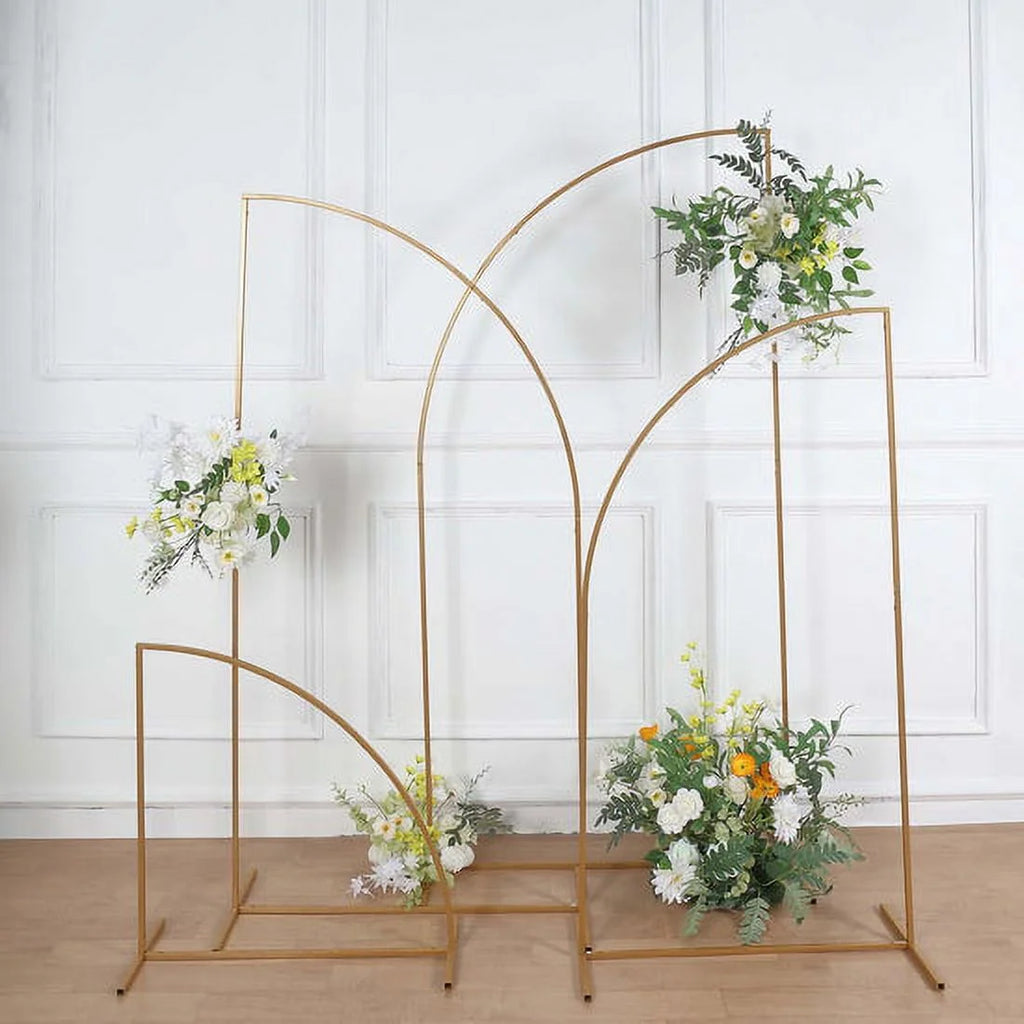 Gold Metal Half Moon Arch Backdrop Stand Set Of 4 G702