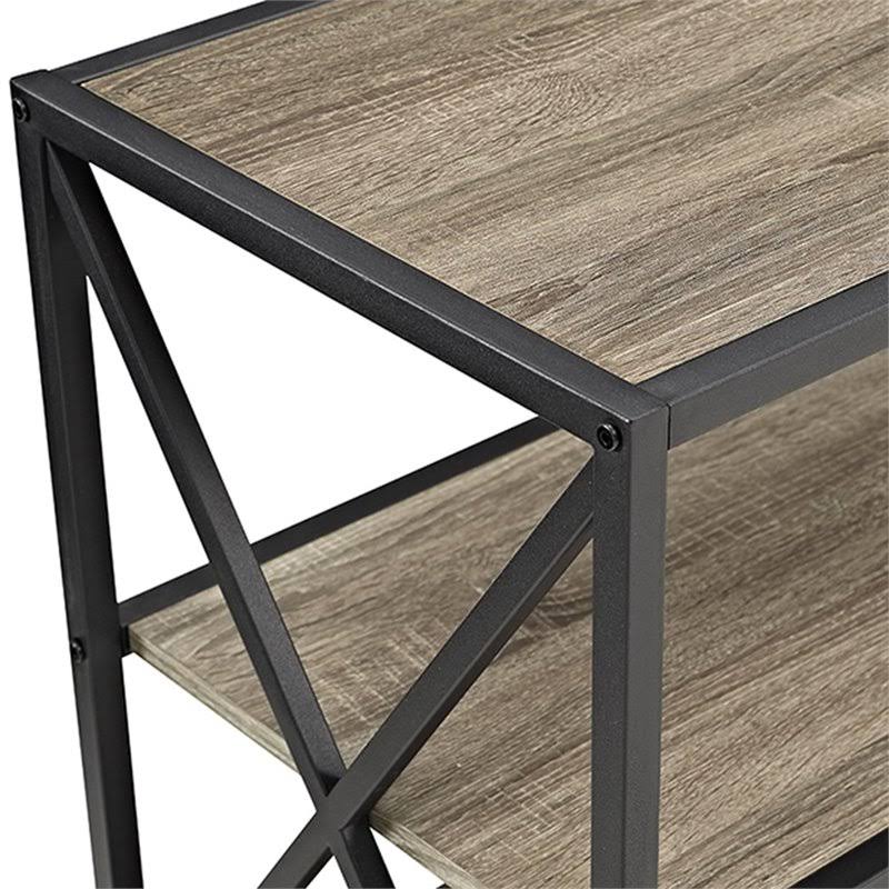 2 Shelf Wide Bookcase in Driftwood E80254