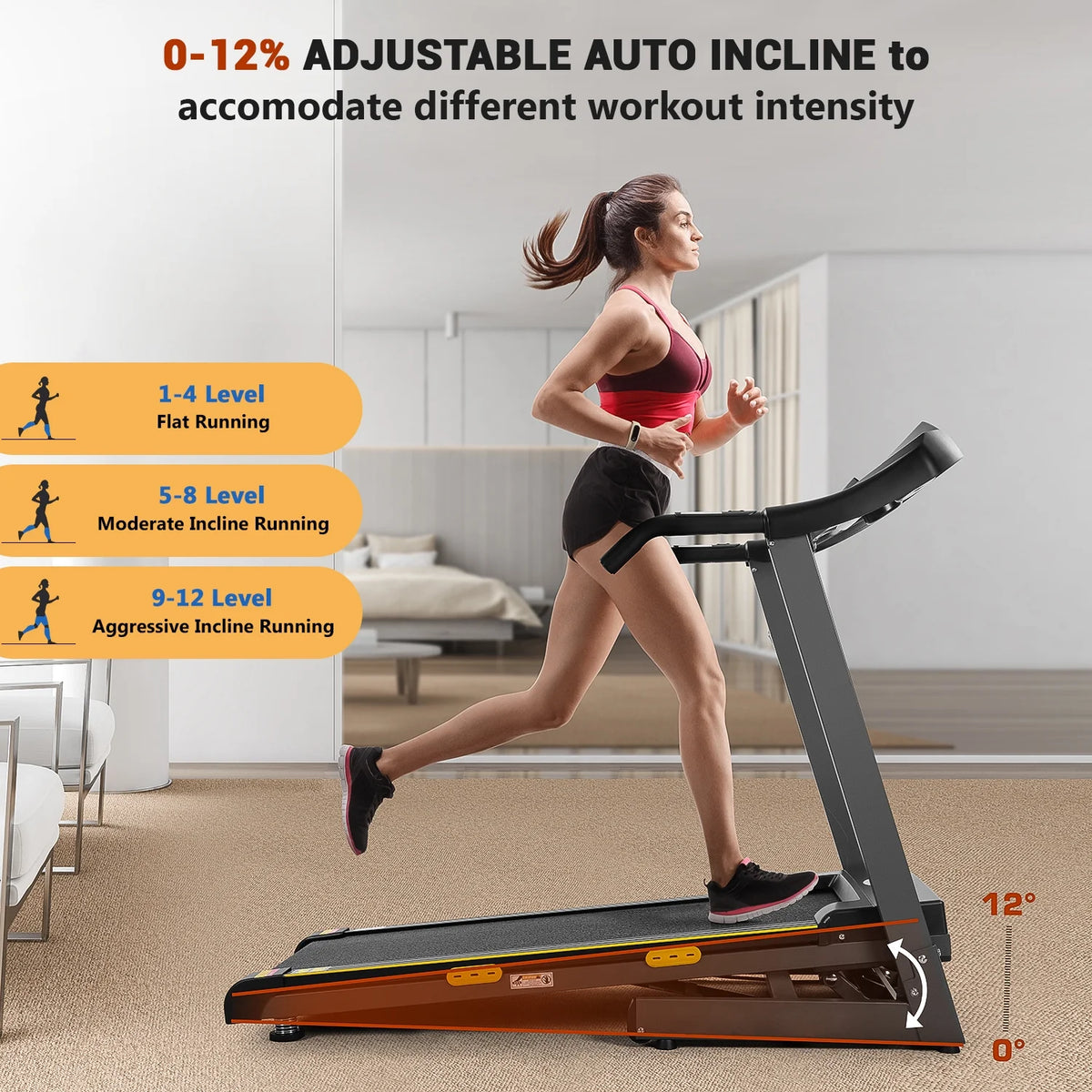 2.5 HP Treadmill with 12% Auto Incline U4509