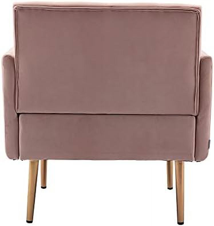 Pink Velvet Single Sofa Arm Chair with Metal Legs V688