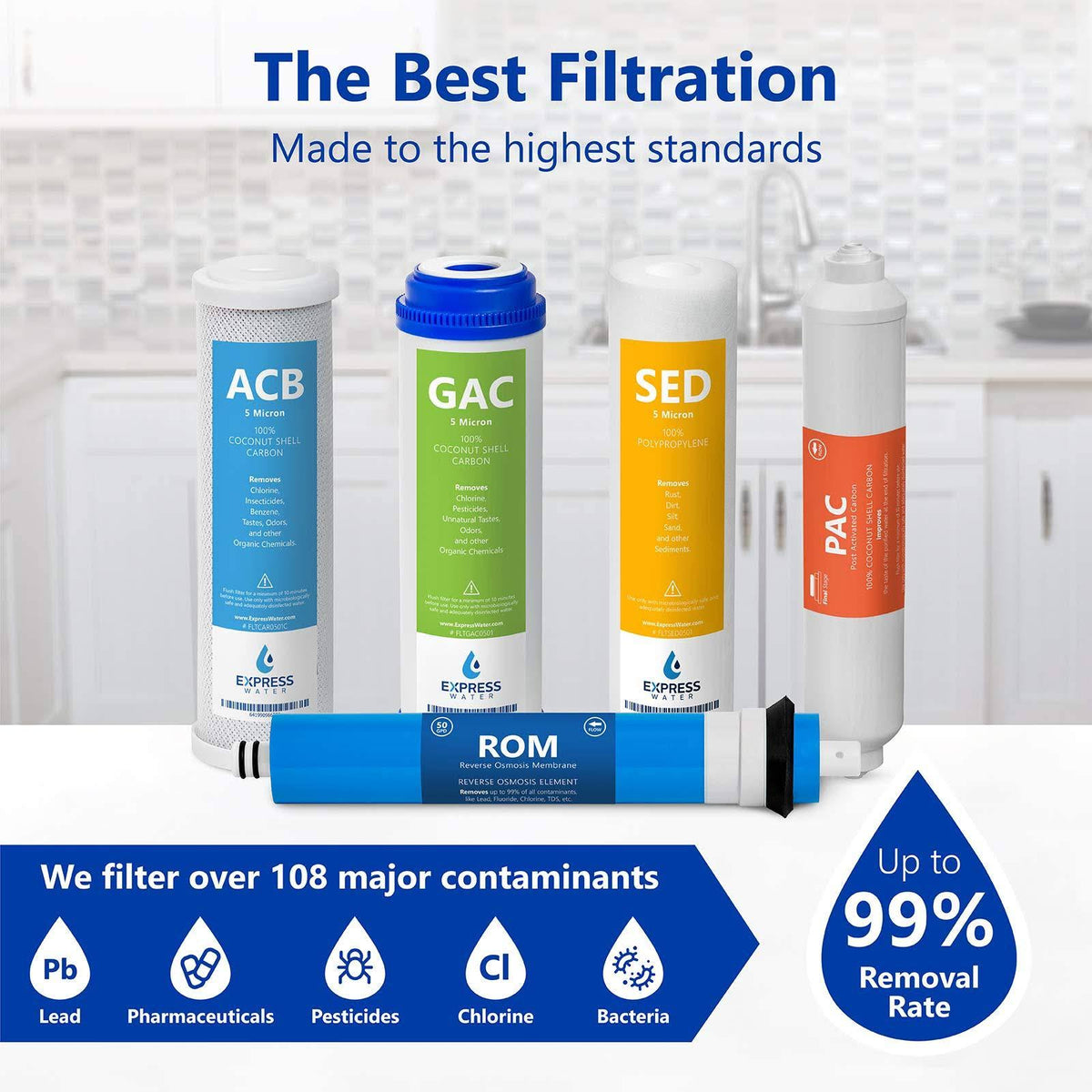 23 Filters with 50 GPD RO Membrane Replacement Filter Set T418996