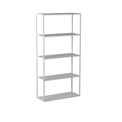 White Pearl Steel Etagere Bookcase W1632