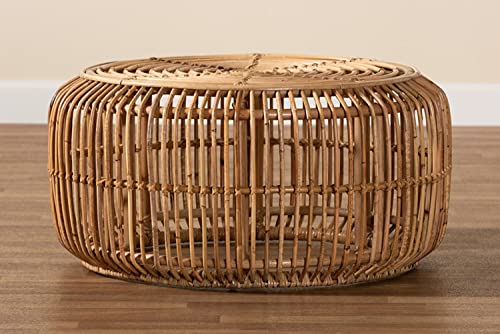 Natural Brown Antique Rattan Coffee Table B41086