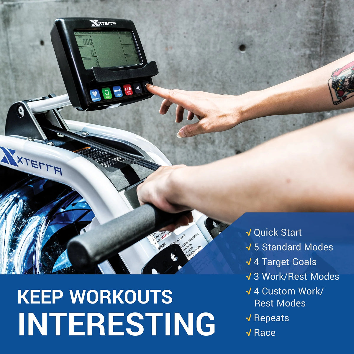 Water Rowing Machine with 6 Resistance Levels and LCD Display H375159