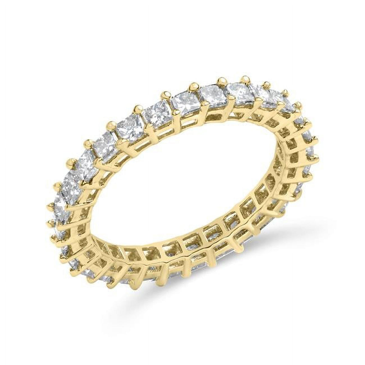 14K Yellow Gold Princess Cut Diamond Eternity Band Ring B872