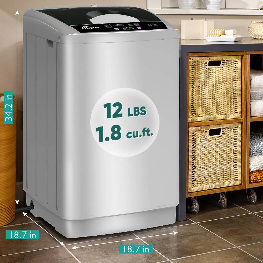 Portable Full-Automatic 1.8 Cu. ft. Top Load Laundry Washer H7204