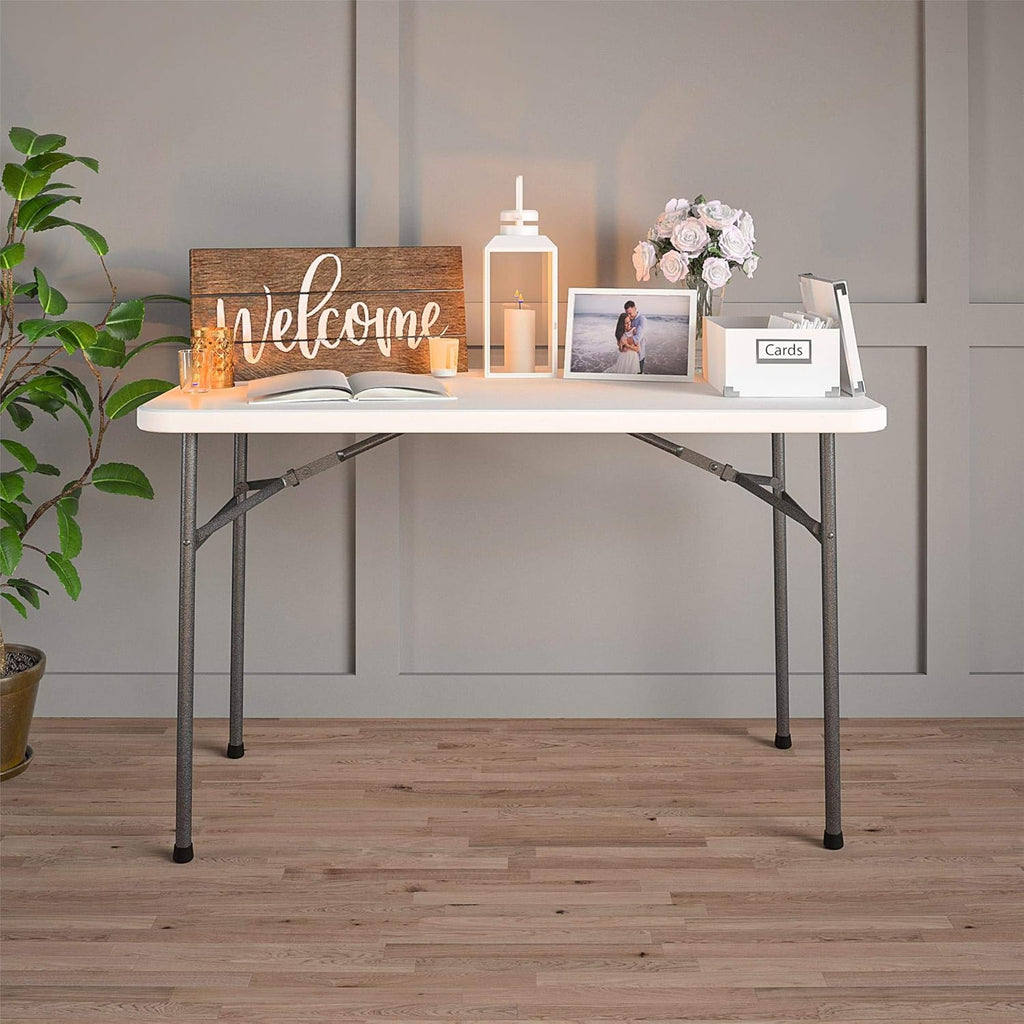 White 4 ft. Folding Utility Table O18629