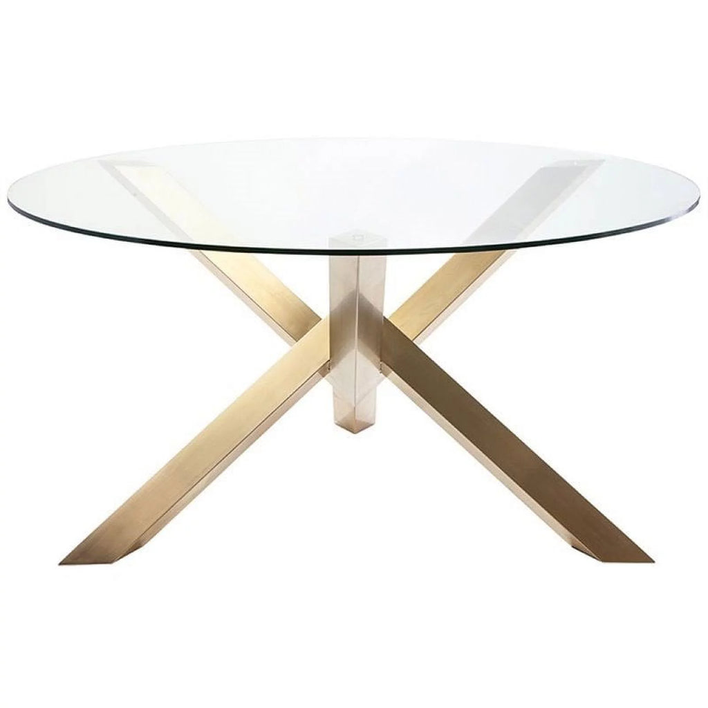 72" Round Glass Top Dining Table F117