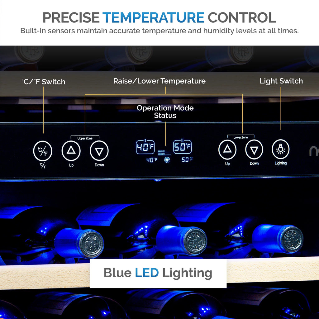 46-Bottle Dual-Zone Compressor Wine Refrigerator U7020