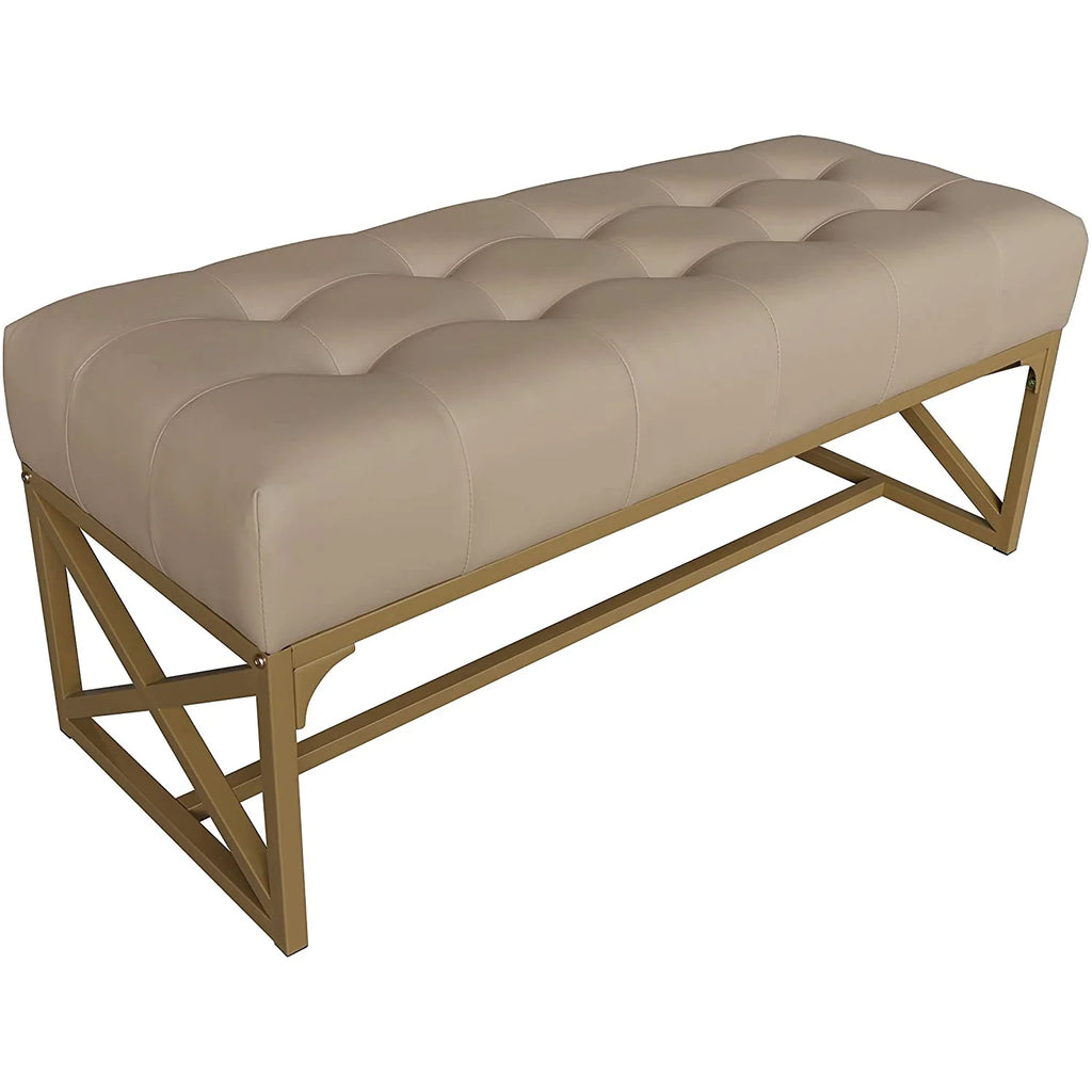 Faux Leather Bench 40.2 Inches Gold T969