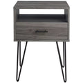 18" Single Drawer Hairpin Leg Nightstand D643