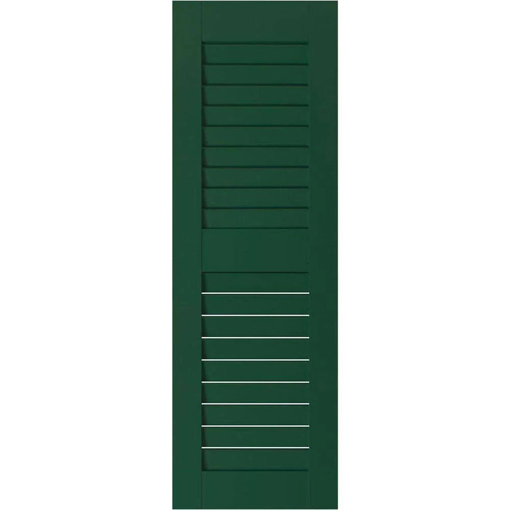 15 in. x 65 in. Real Wood Louvered Shutters Pair T2739