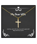 Crystal Gold Cross Necklace E725705