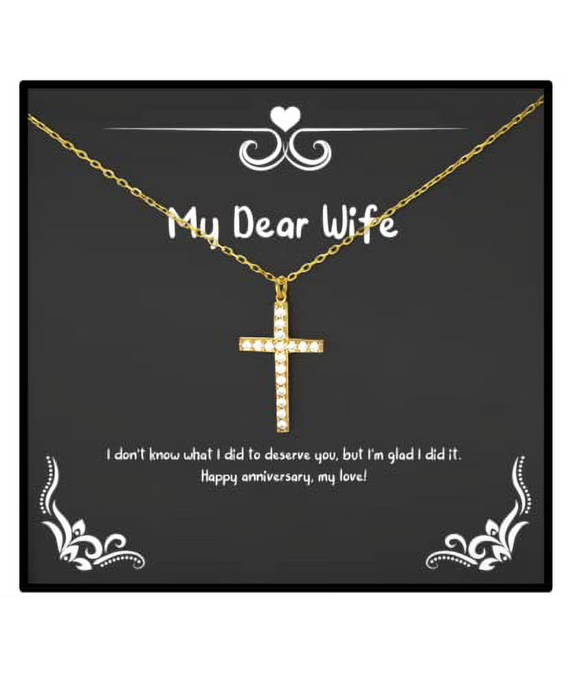 Crystal Gold Cross Necklace E725705