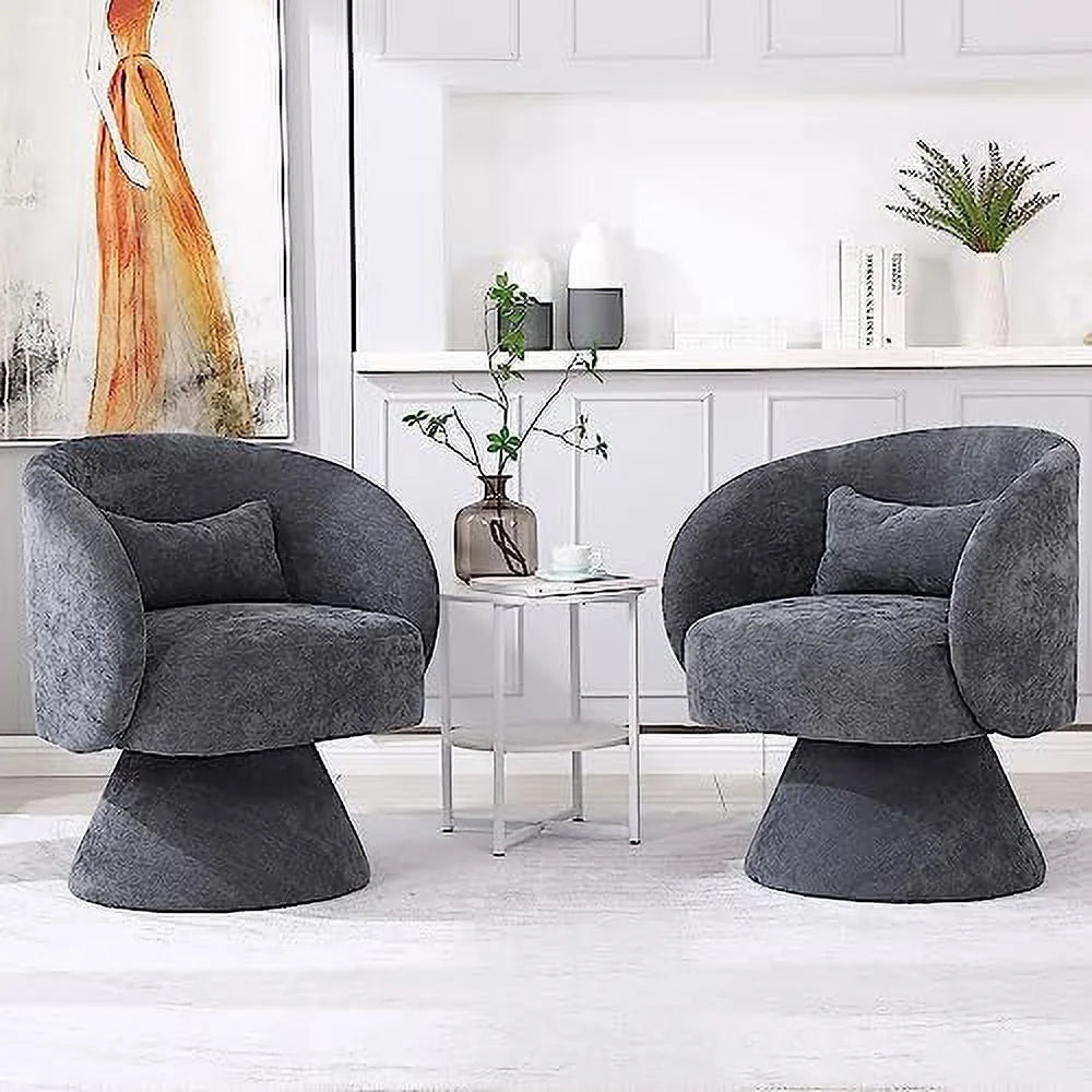 Linen Upholstered Swivel Accent Chair Set of 2 G788