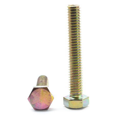 1/4-20 x 2 Coarse Thread Grade 8 Hex Tap Bolt Alloy Steel Yellow Zinc Plated Pk 750 Z887