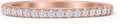 14K Rose Gold Half Eternity Band 0.12ct Natural Diamond Aquamarine O5044