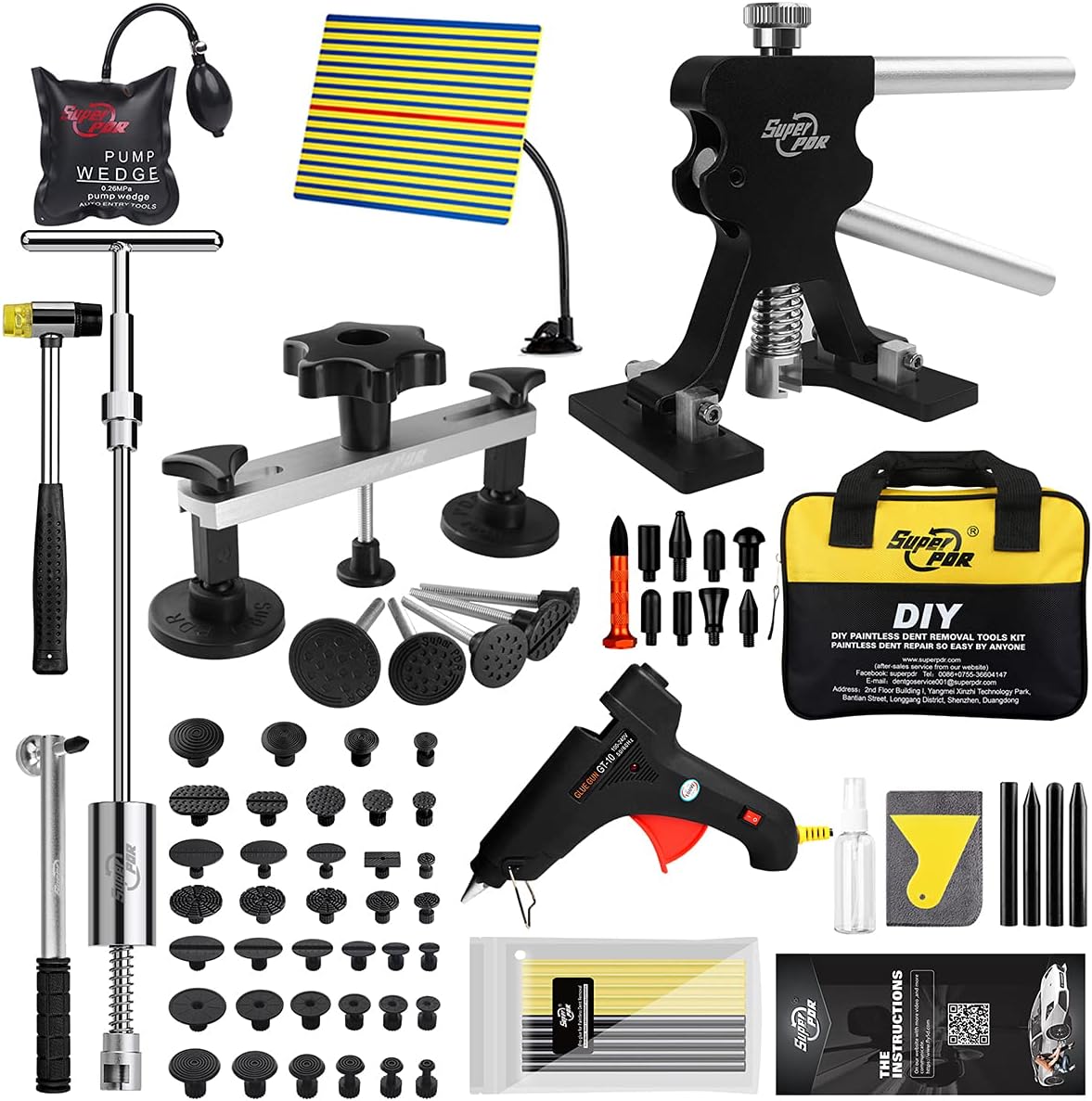 Paintless Dent Repair Kit with Bridge Dent Puller and Black Dent Lifter, Pack of 2 Z806748