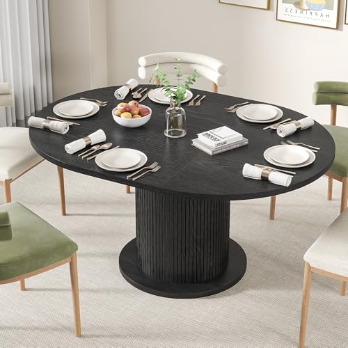 Round Dining Table for 2 with Wood Strip Base C911
